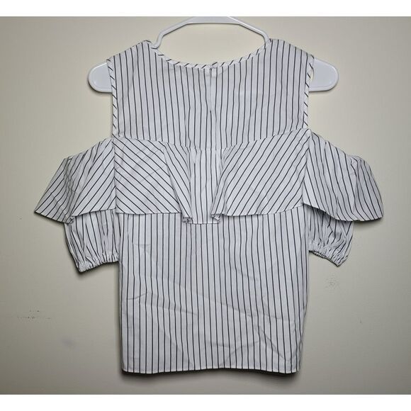 Club Monaco|Pallatona Striped Cold Shoulder Top, SMALL - Picture 4 of 7